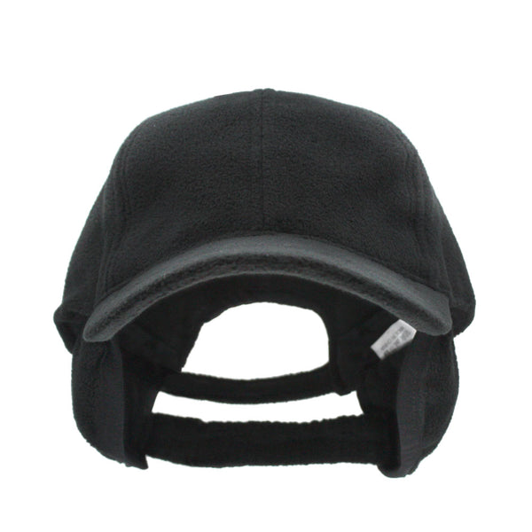 Fleece Low Profile Adjustable Baseball Cap w Earflaps