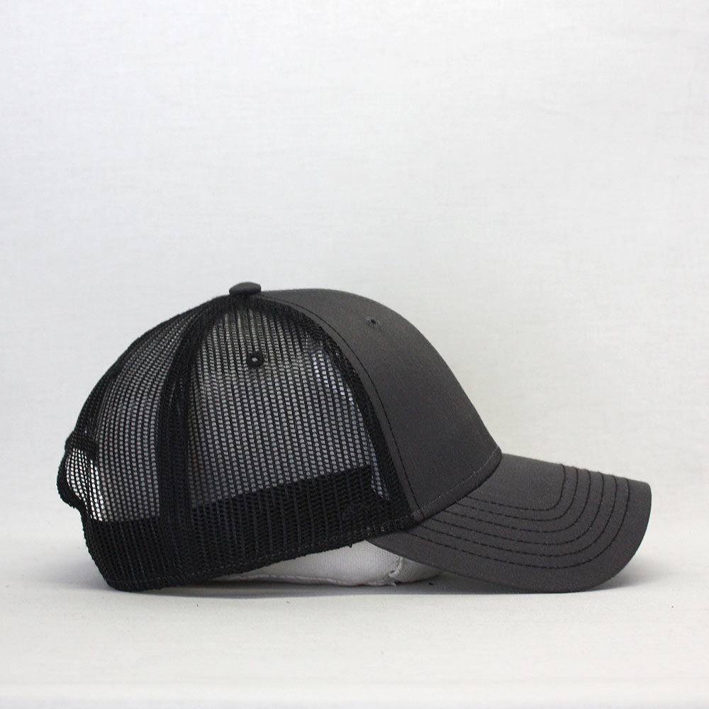 Two-Tone Blank Contrast Mesh Trucker Hats Brown/Creme