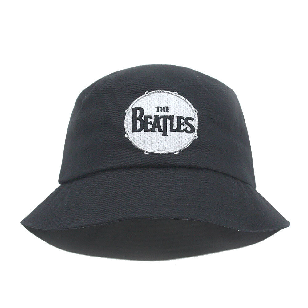 The Beatles Unisex Cotton Bucket Hat Drum Logo Black L/XL - Ooh La La  Factory