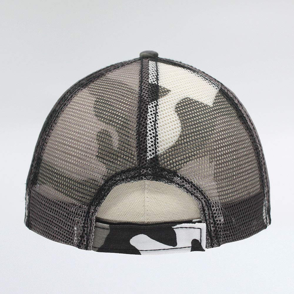 Washed Camouflage Unstructured Low Profile Mesh Adjustable Baseball Ca ...