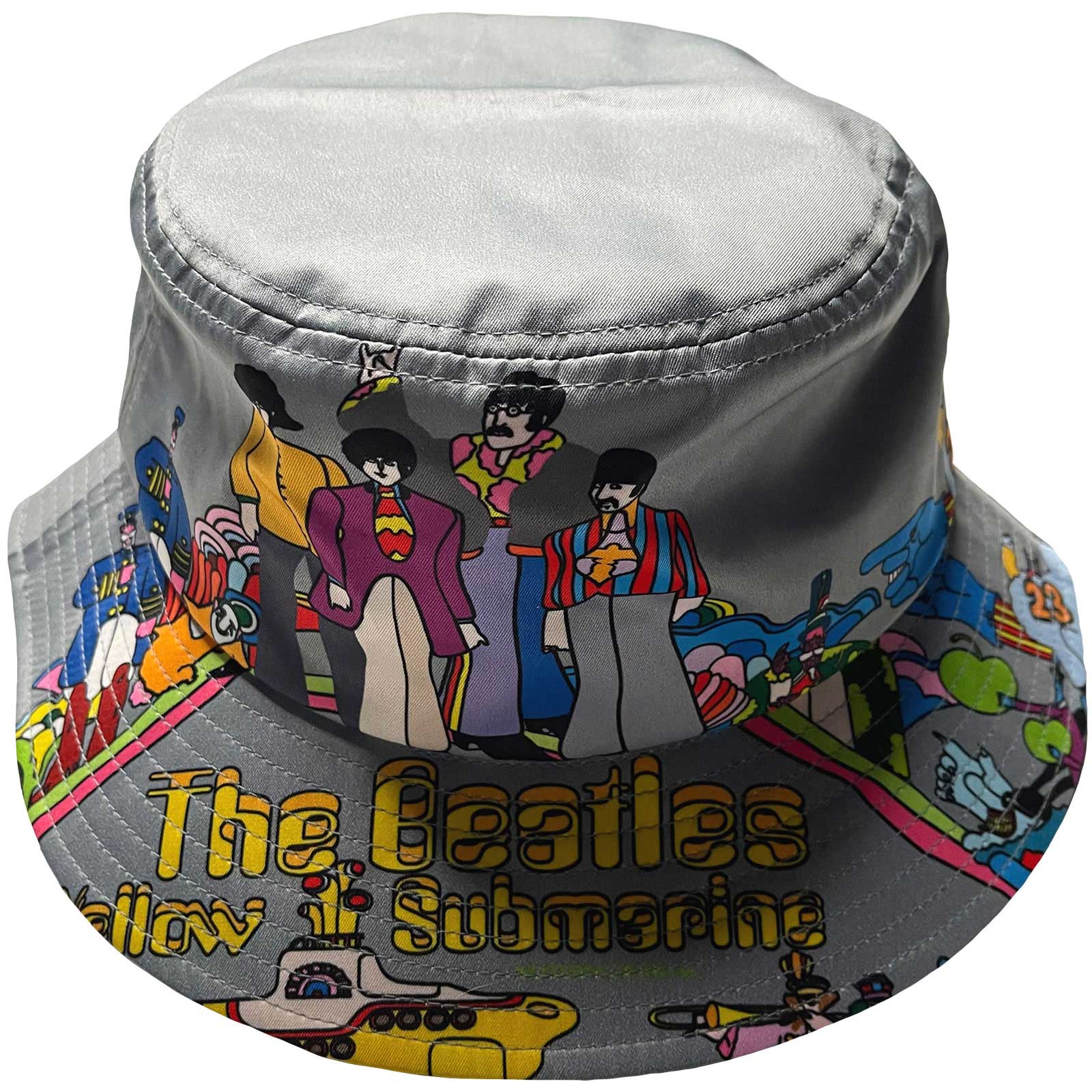 The Beatles Unisex Cotton Bucket Hat Yellow Submarine Gray L/XL